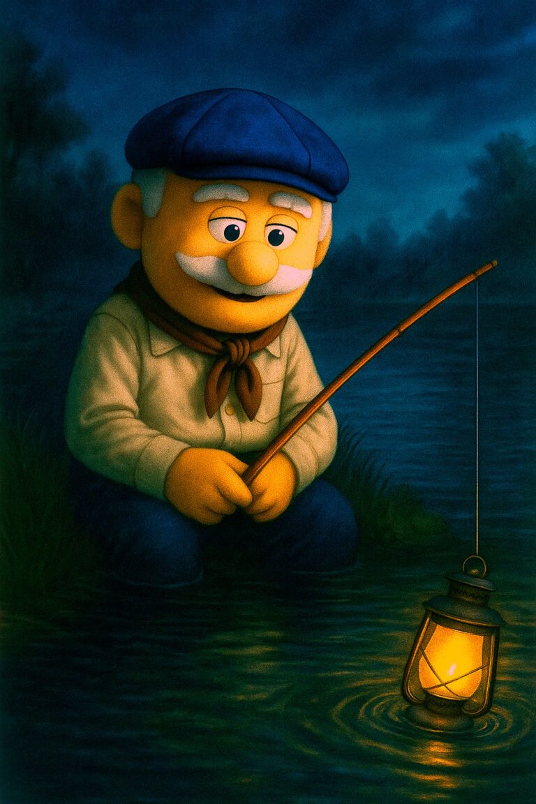 20250901_1754_Títere Pescando en Lago_remix_01k43gtg0ee059gvks9552ycdq
